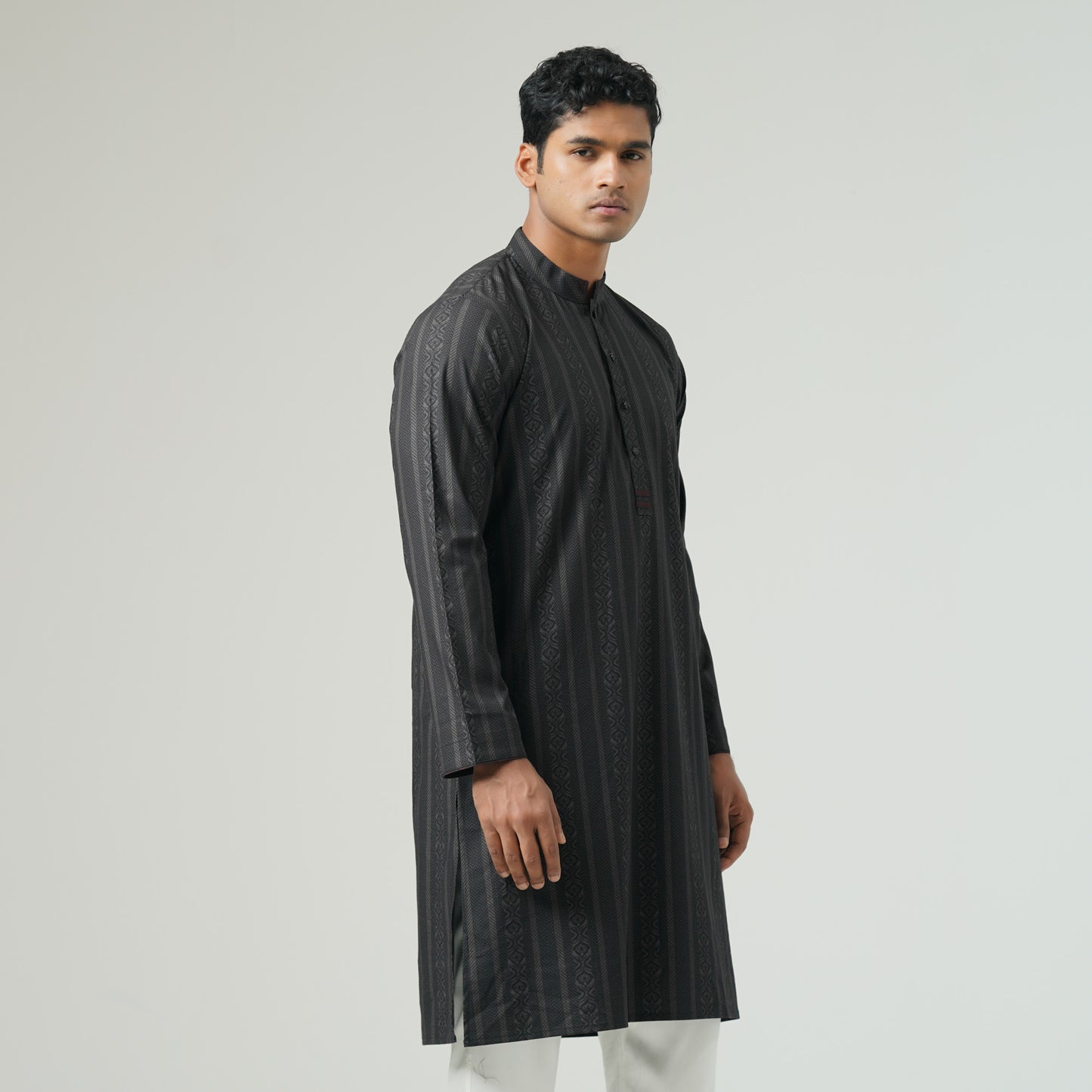 Mens Black Basic Panjabi
