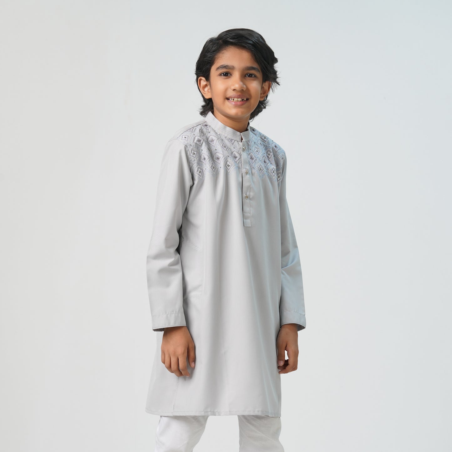 Boys Light Silver Panjabi