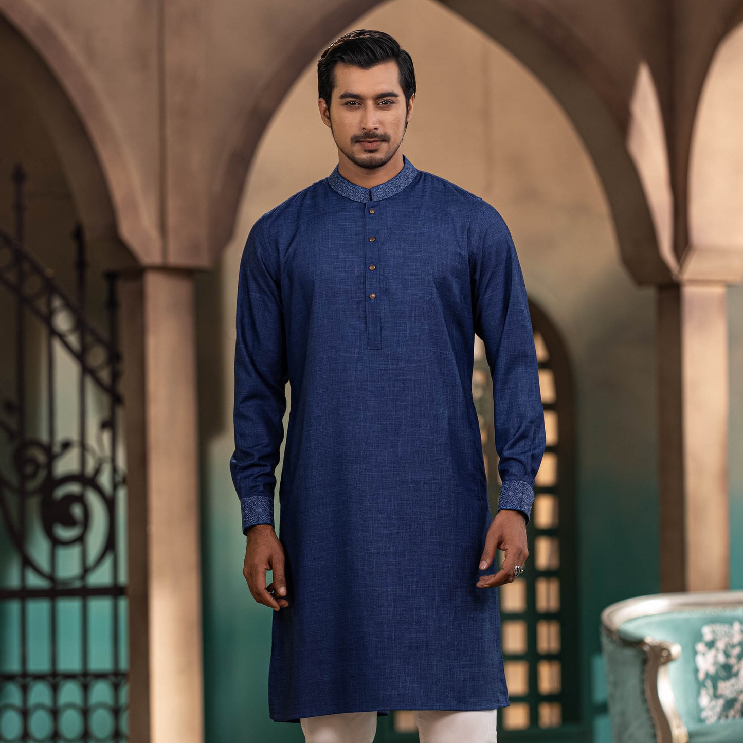 Mens Premium Panjabi-New Blue