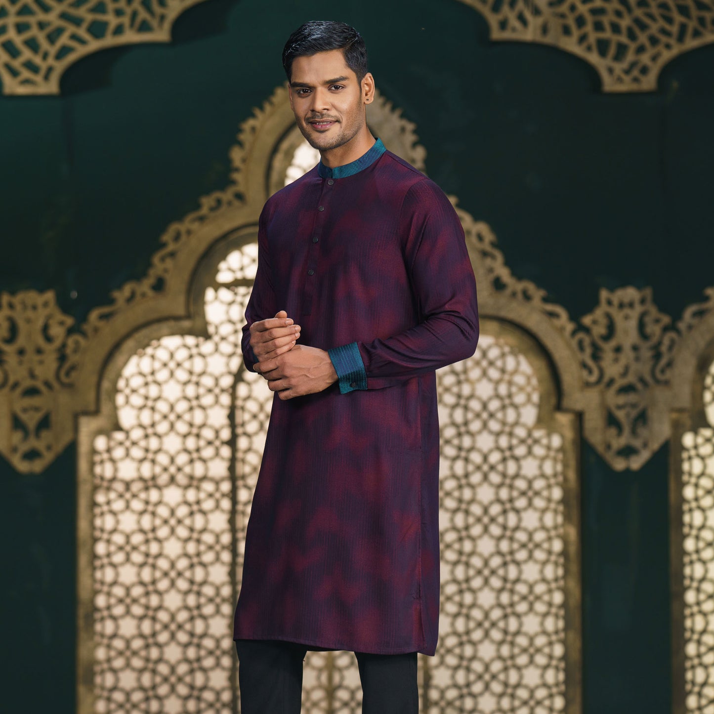 Mens Premium Panjabi-Purple Red