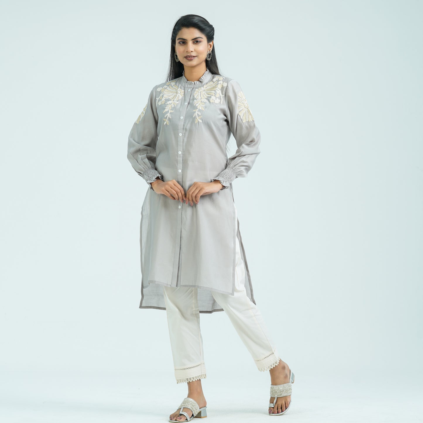 Women’s Ash Embroidered Two Piece Set