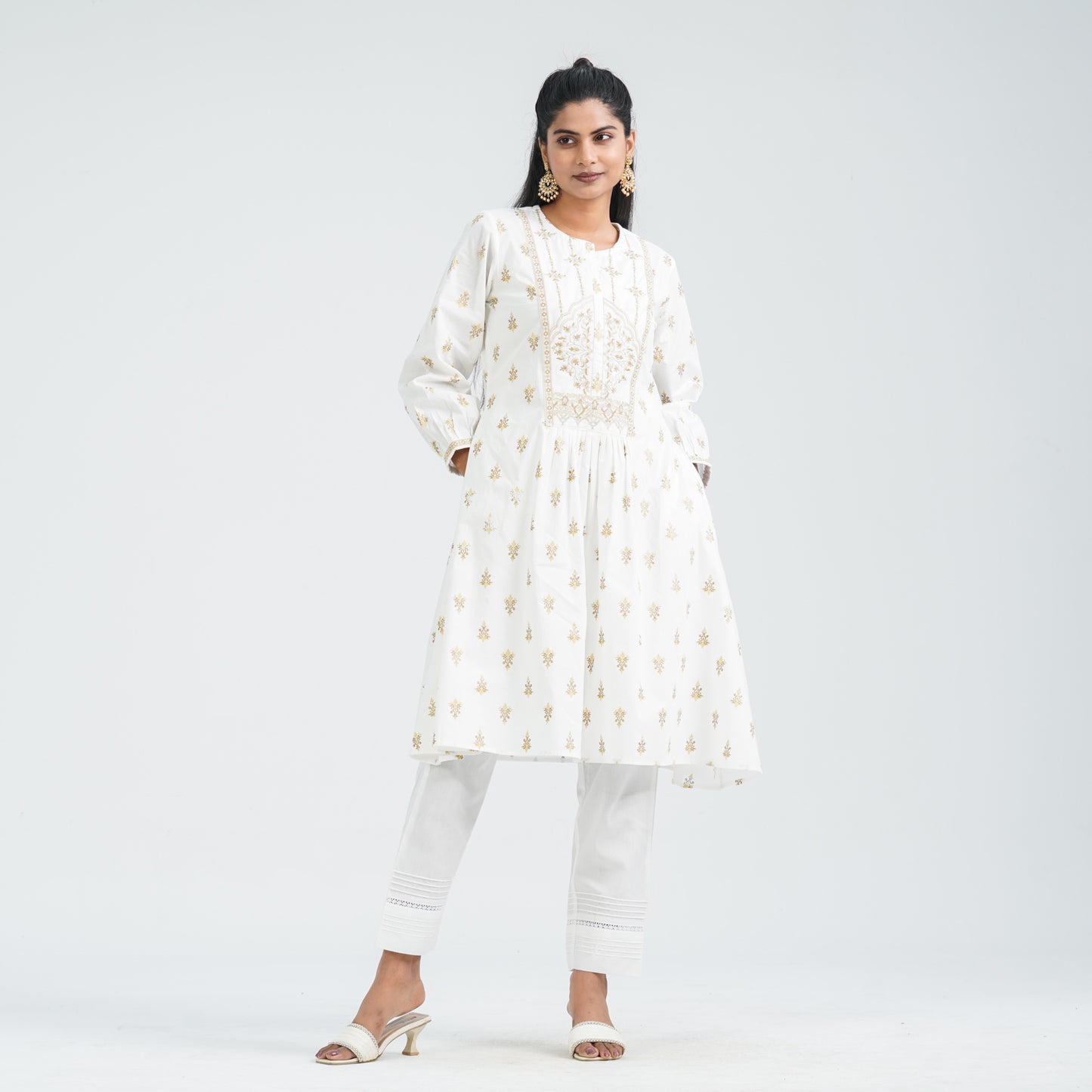 Women’s White Embroidered Two Piece Set