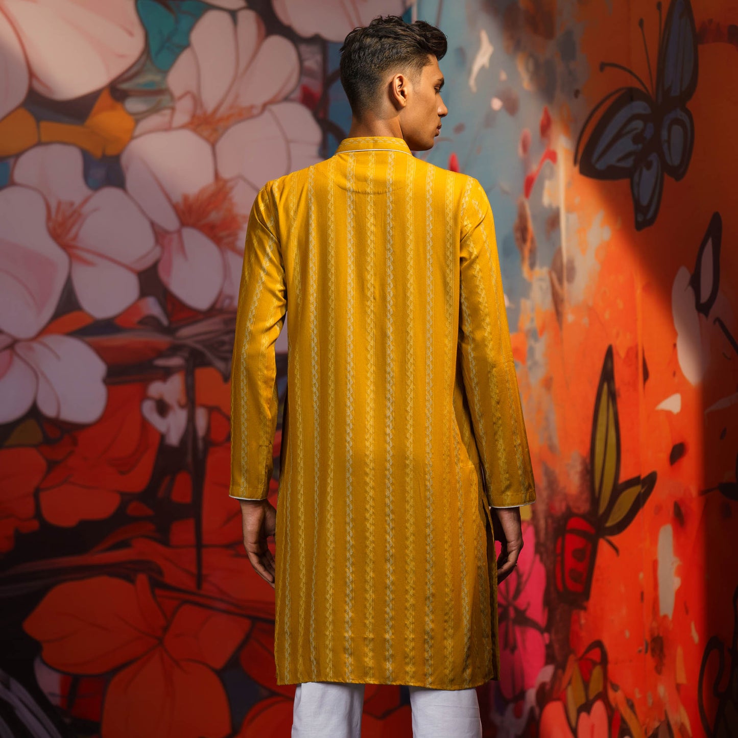Men's Yellow Ochre Panjabi