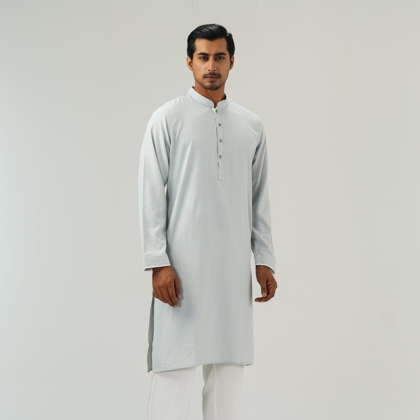 Mens Grey Slim Fit Panjabi