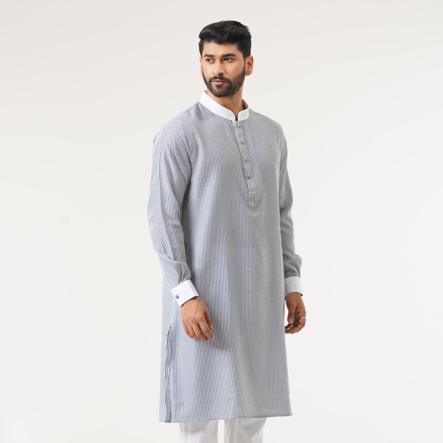 Mens Basic Black & White Panjabi