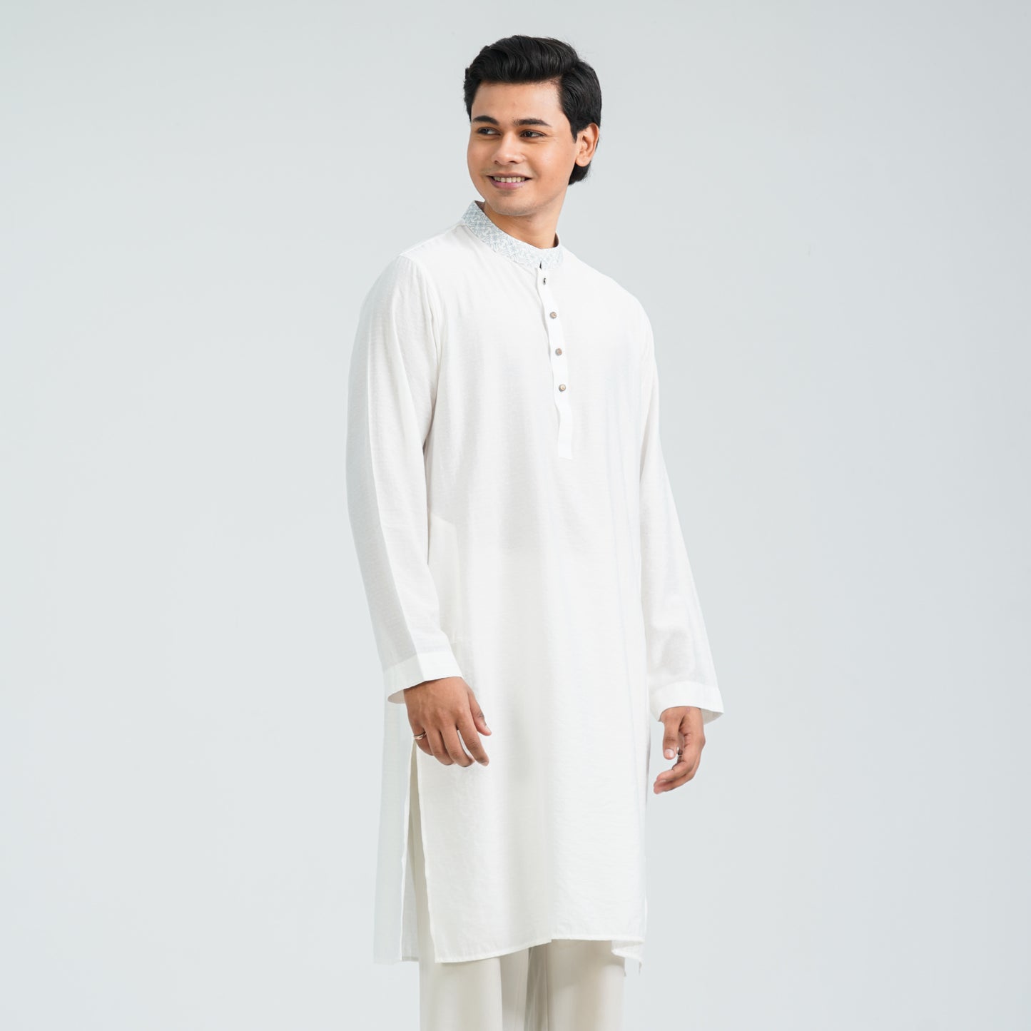 Men’s White Cotton Panjabi