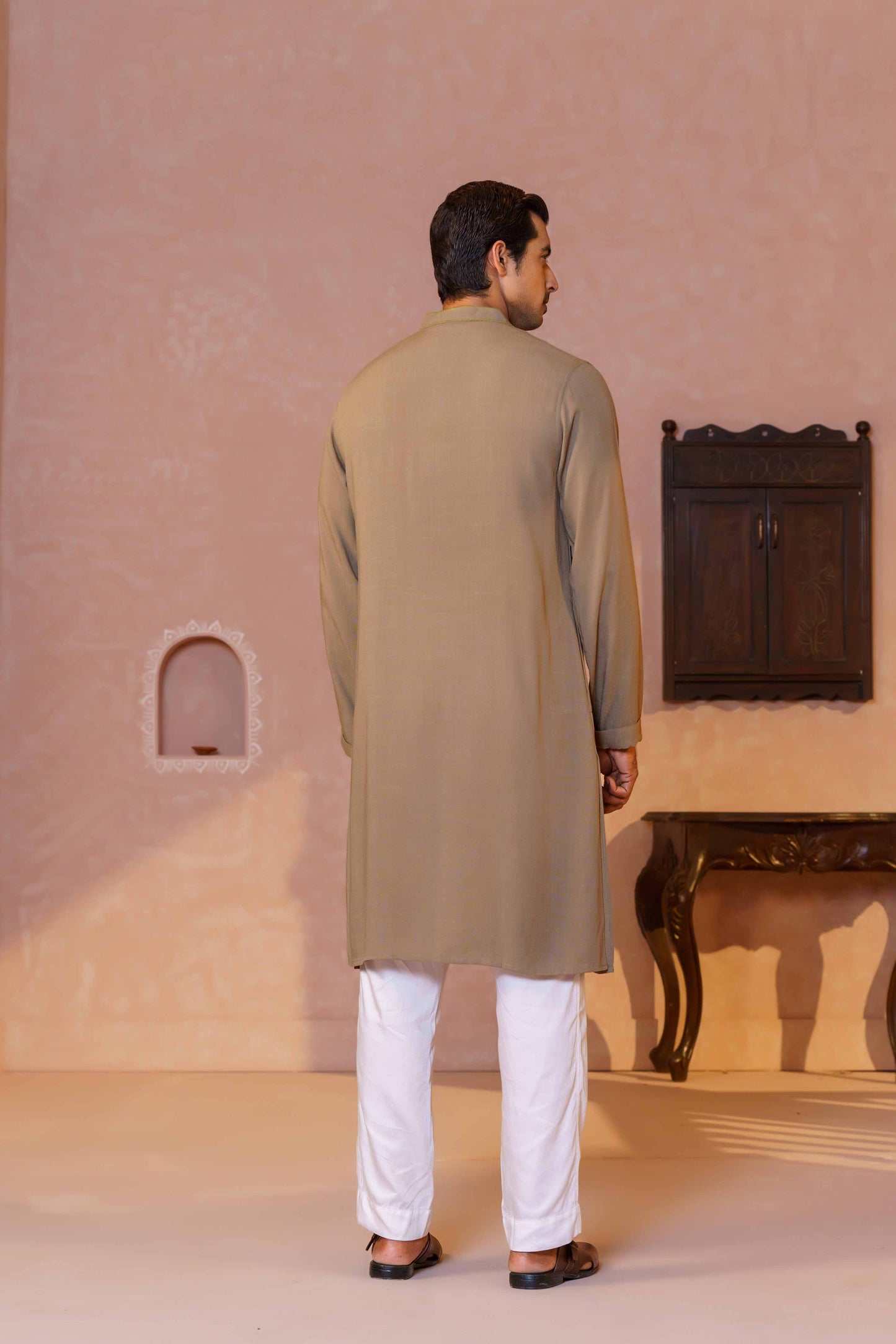 Men's Army Green Panjabi