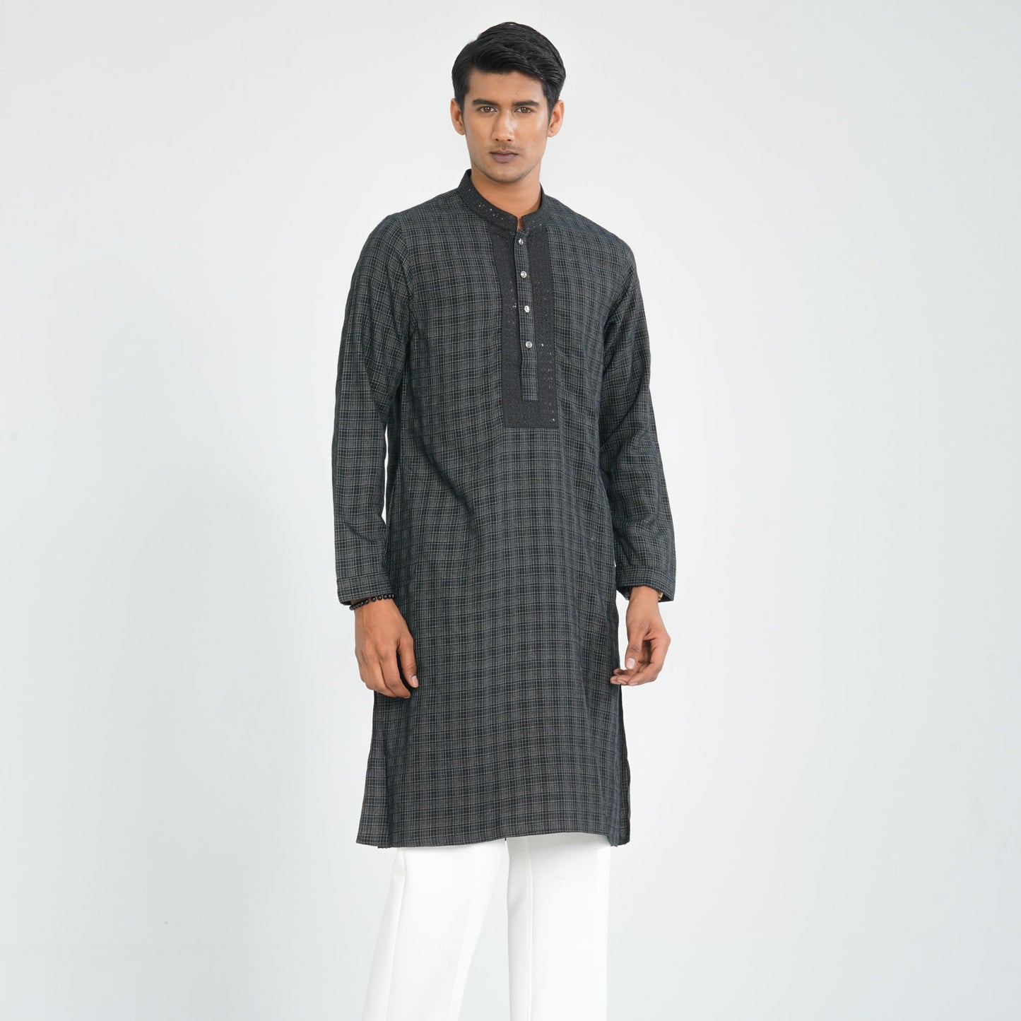 Men’s Black Cotton Panjabi