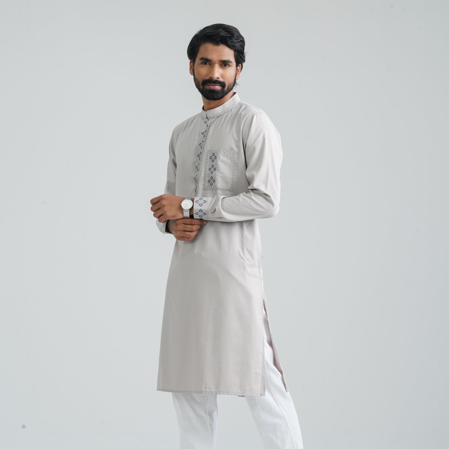 Men’s Embroidery Jacquard Panjabi