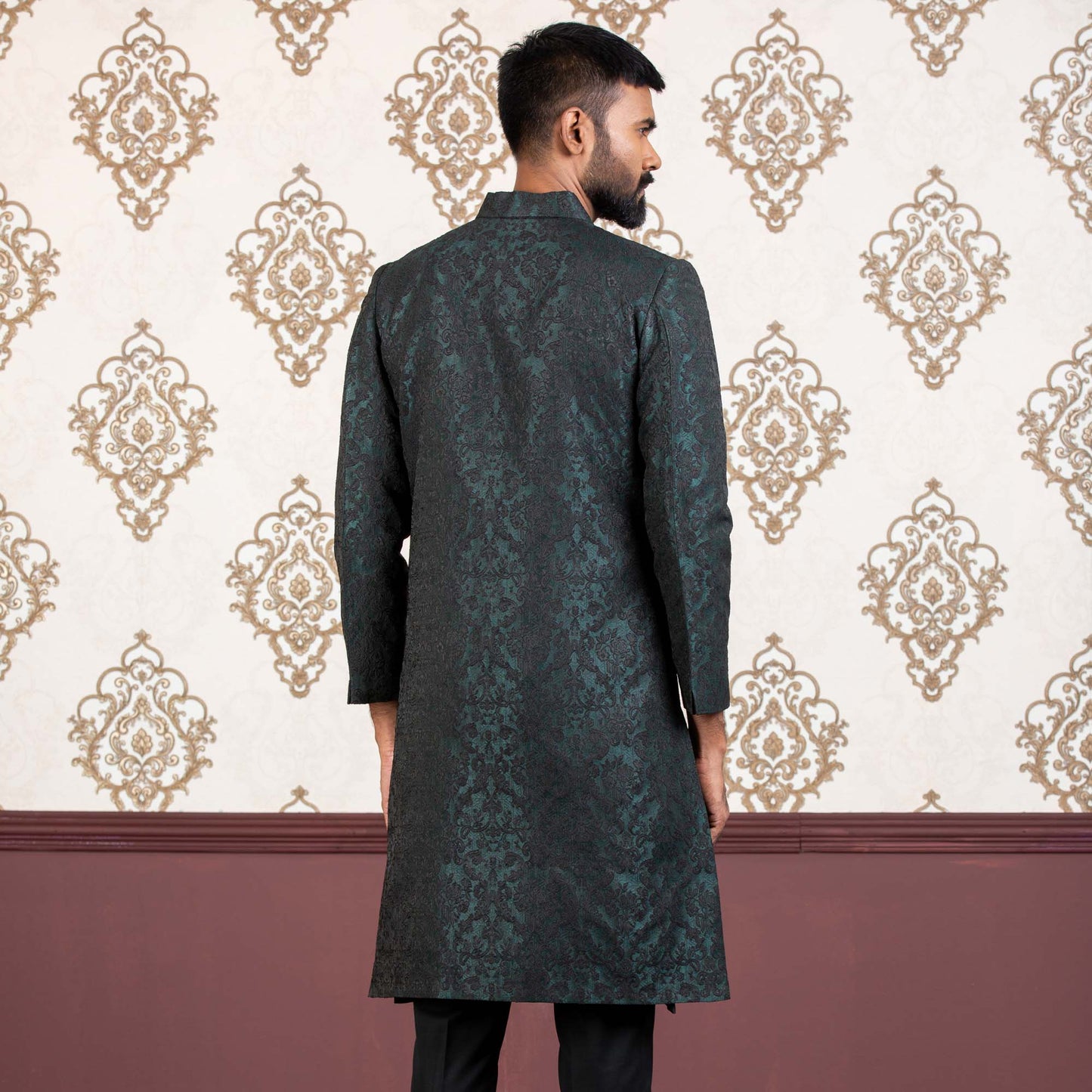 Mens Sherwani-Deep Green
