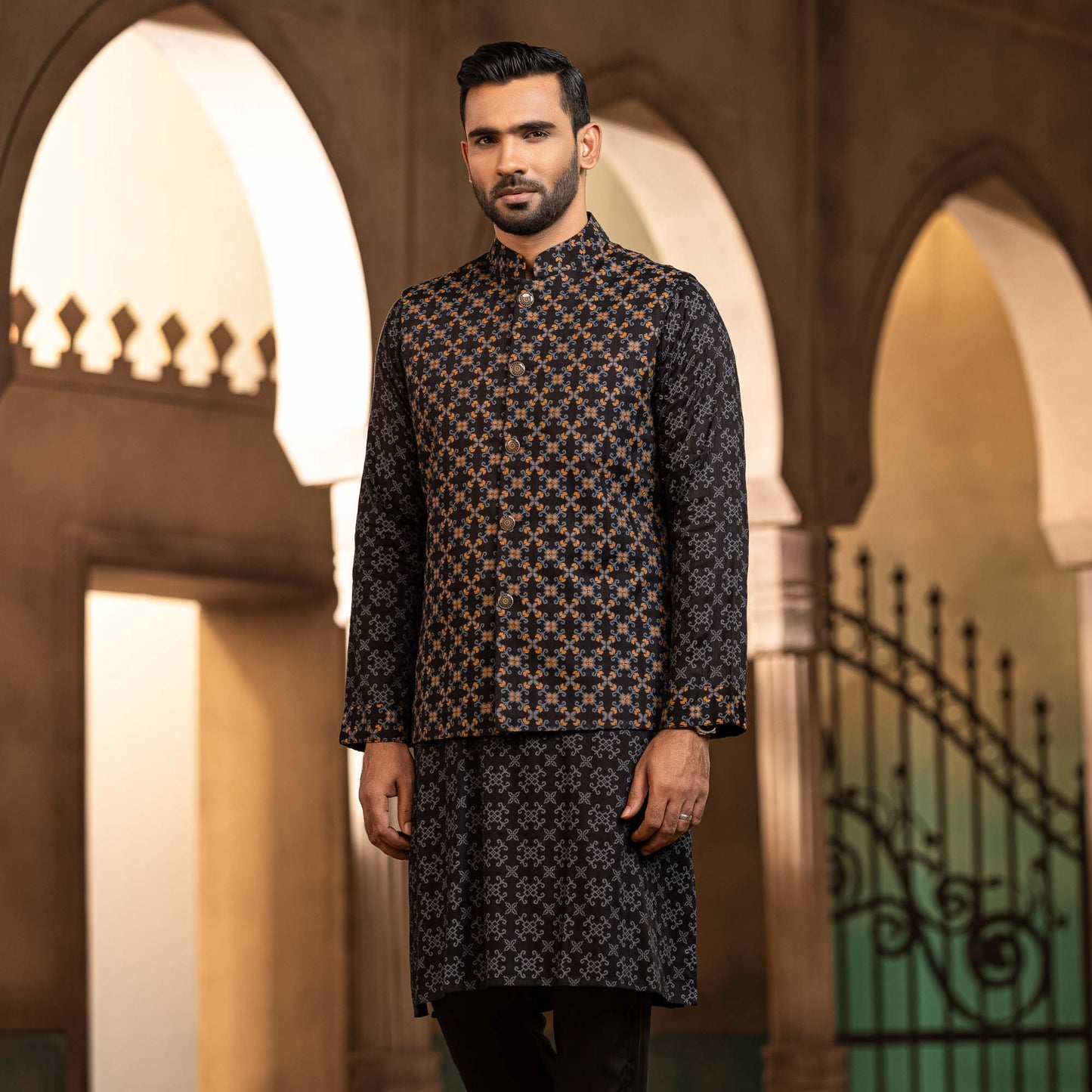 Mens Black Three Piece Set