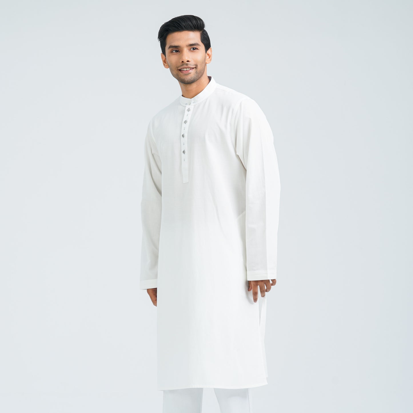 Men White Viscose Panjabi