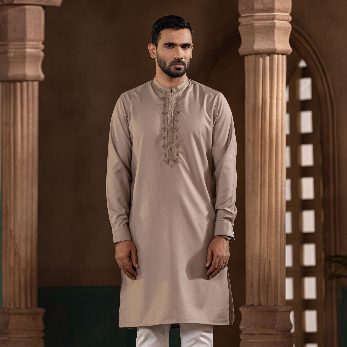 MENS PREMIUM PANJABI-KHAKI