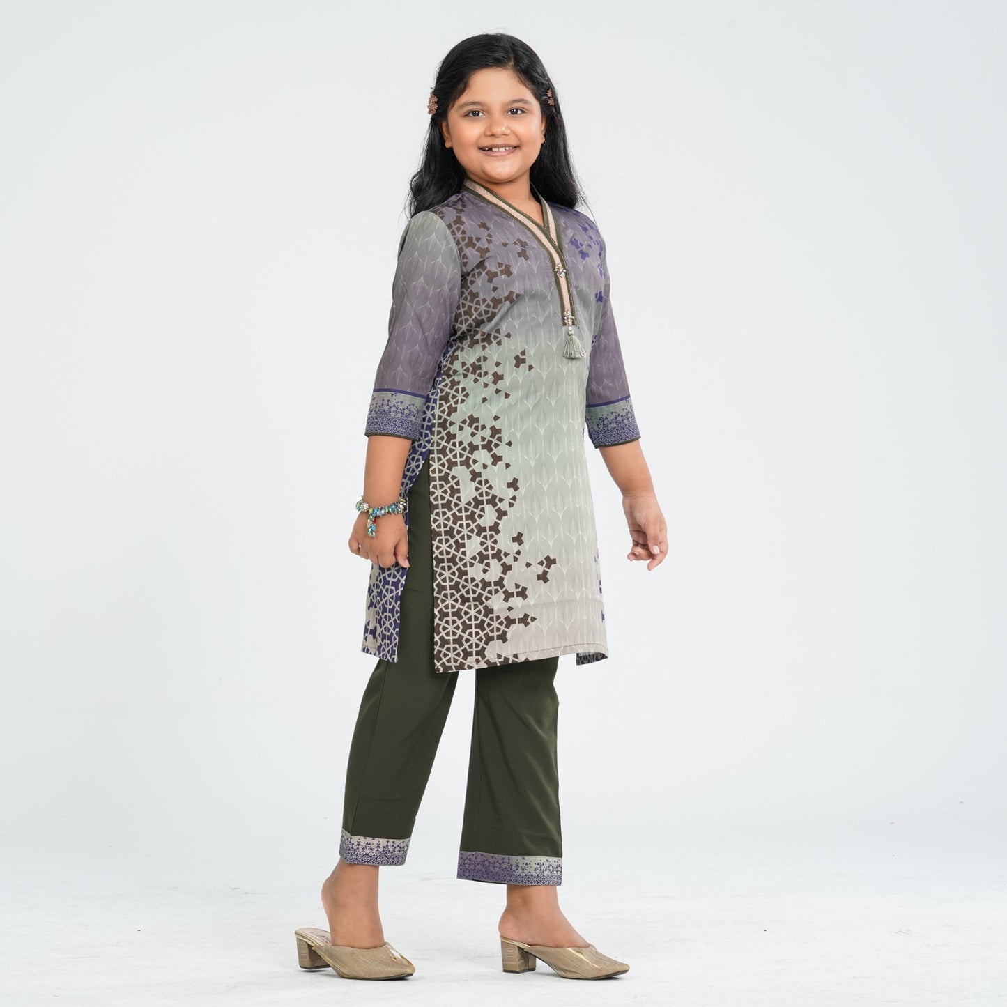 Girl's Blended Silk Two Piece Set