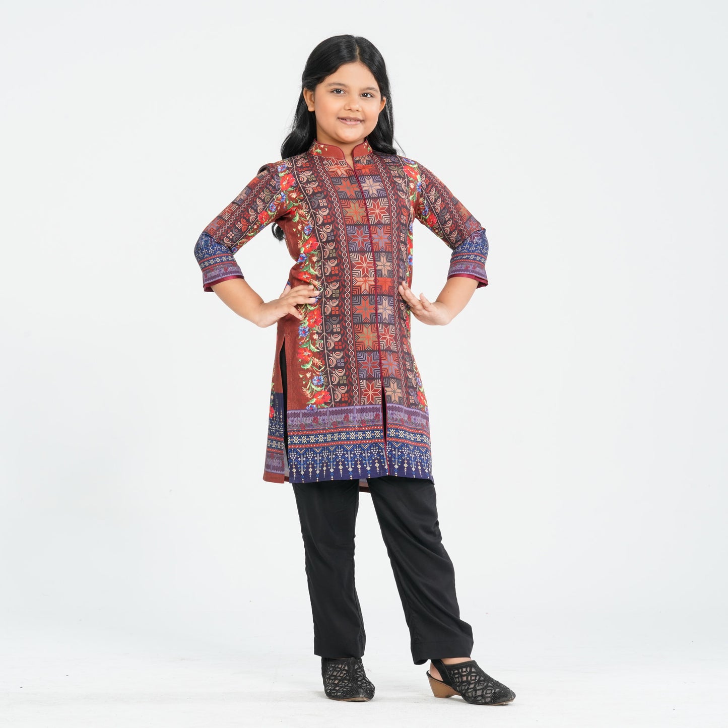 Girl's Blended Silk Two Piece Set