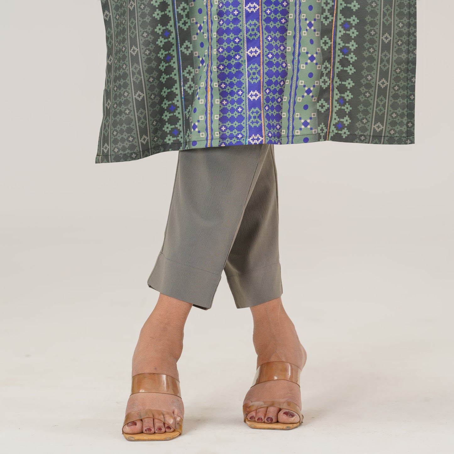 Womens Blue Printed Three Picec Set