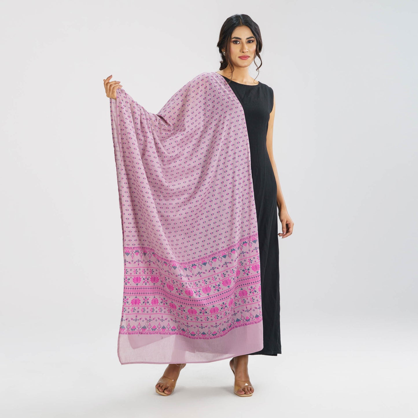 Womens Ethnic Purple Cotton Orna
