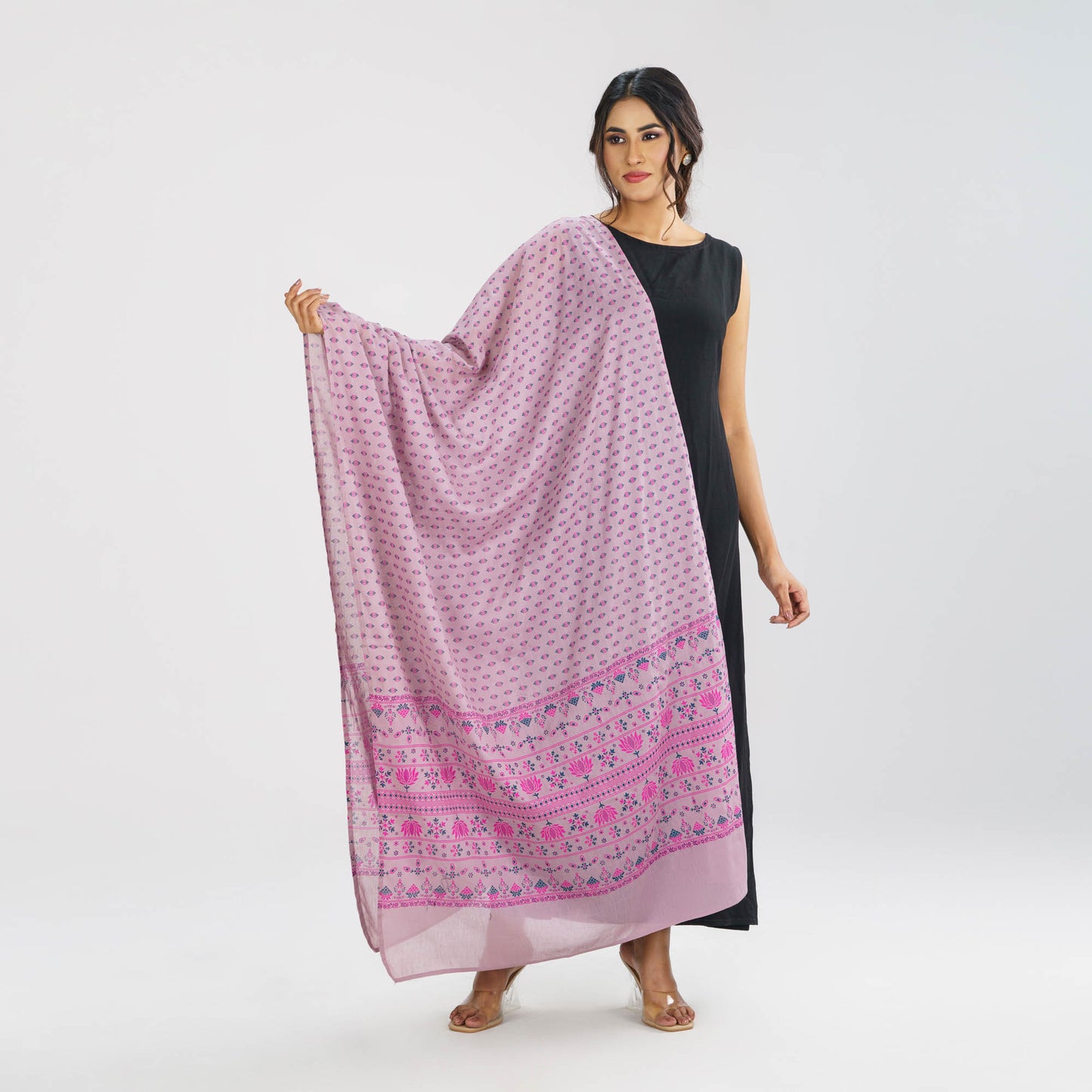 Womens Ethnic Purple Cotton Orna
