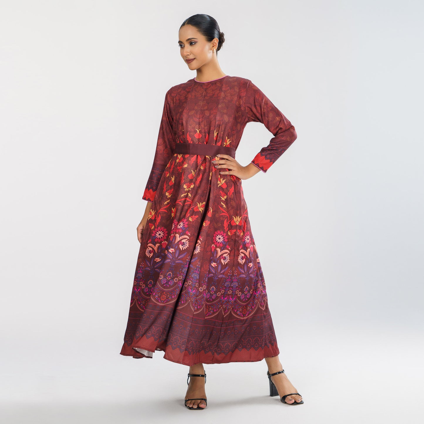 Womens Multicolor Digital Printed Gown