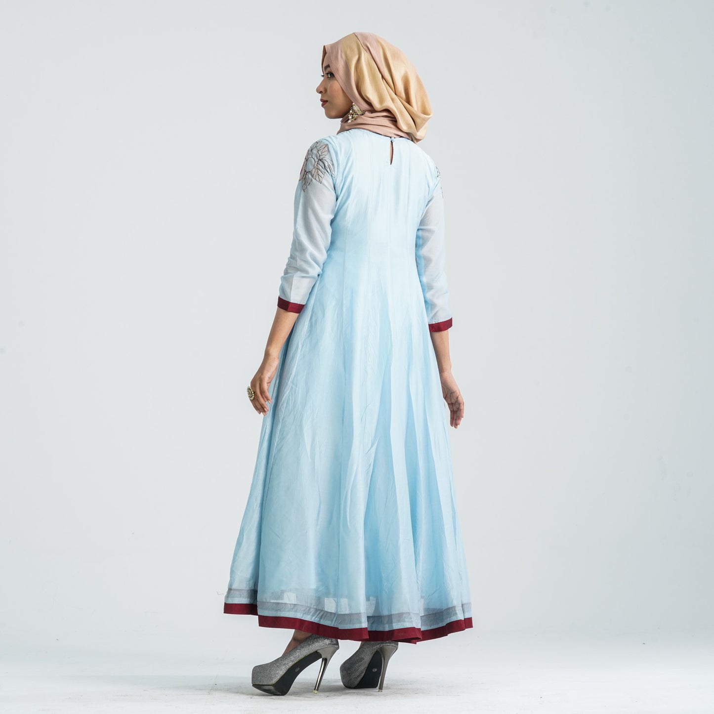 Women's Half-Silk Embroidered Gown