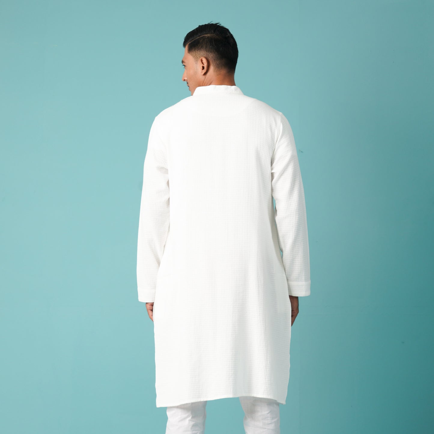 Mens Embroidery Panjabi-White