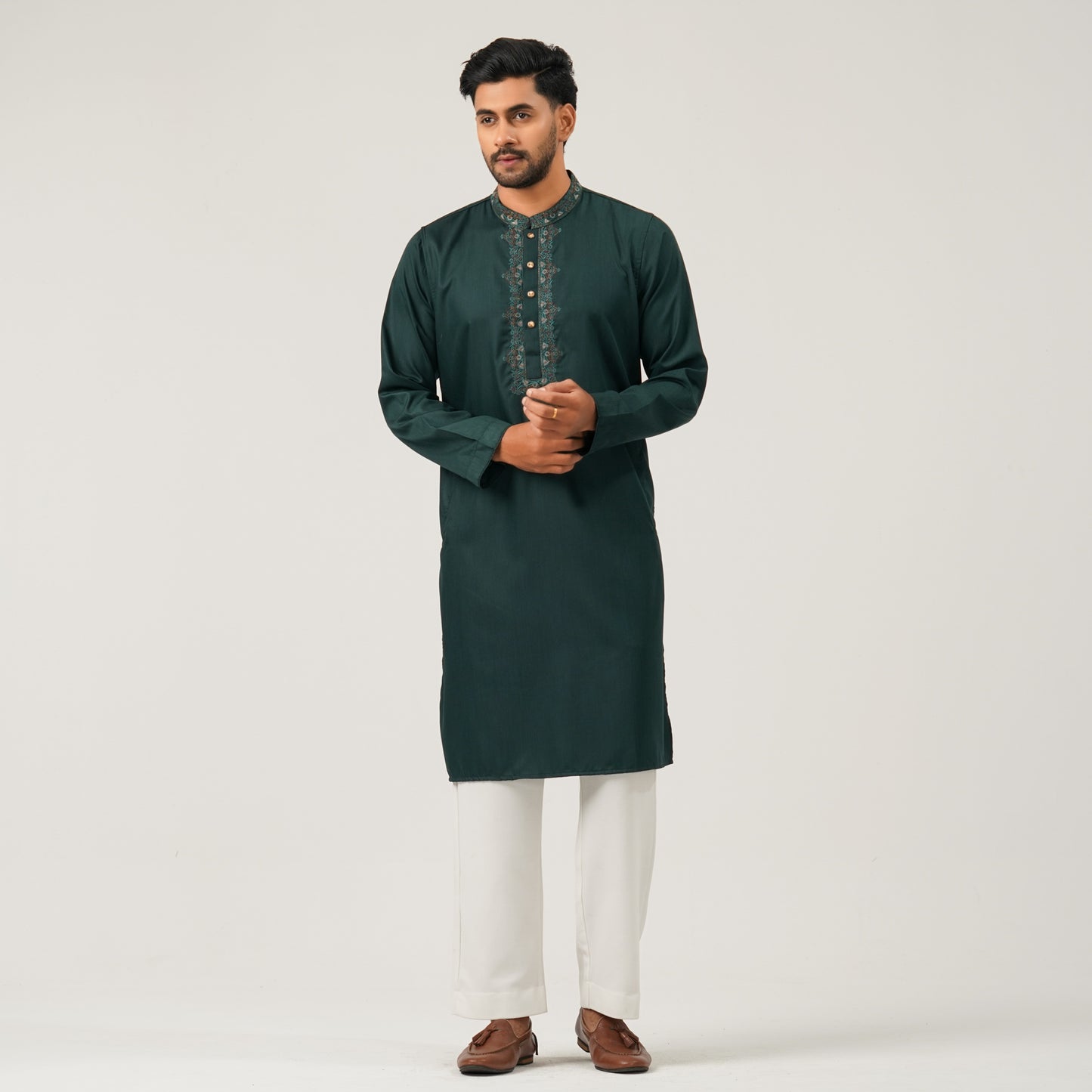 Mens Panjabi Dark Green