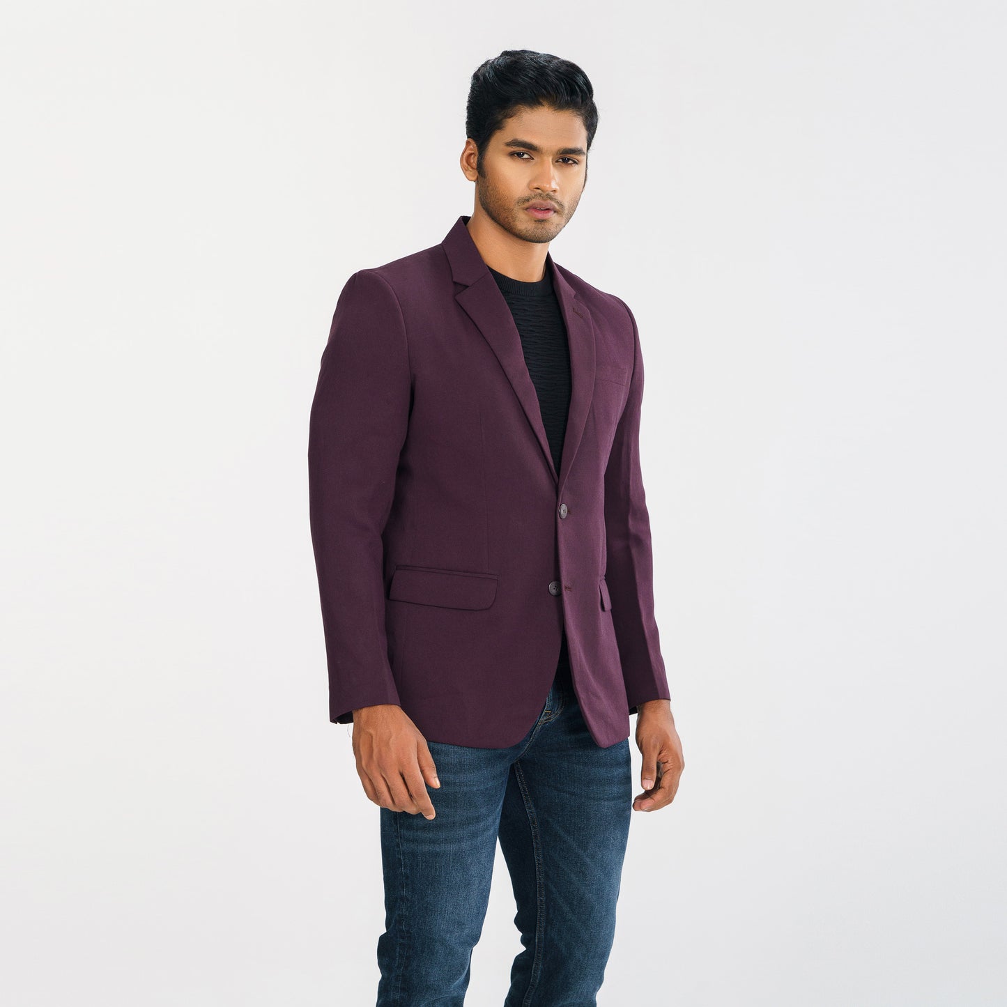 Mens Maroon Slim Fit Blazer
