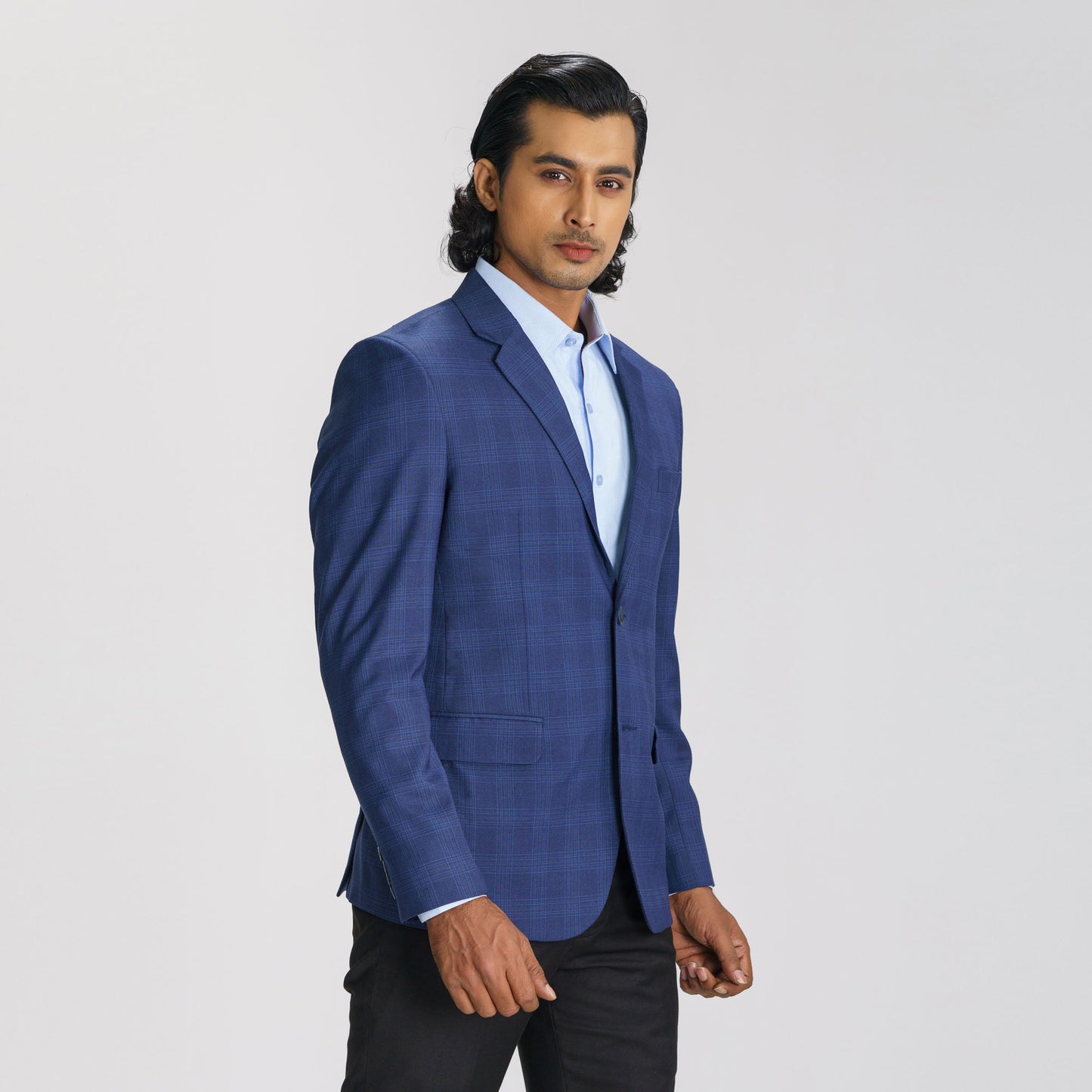 Mens Navy Blue Slim Fit Blazer
