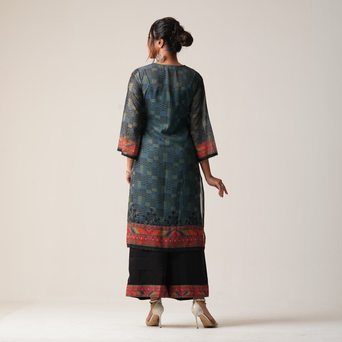 Womens Ethnic 3Pcs-Blue/Green