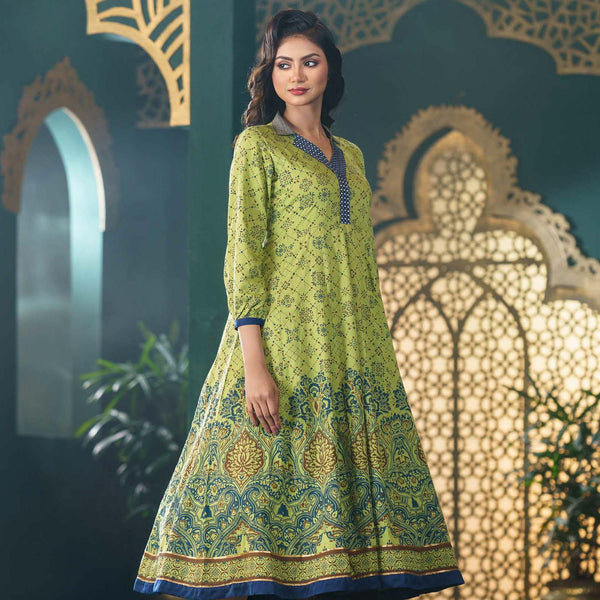 ETHNIC GOWN-GREEN