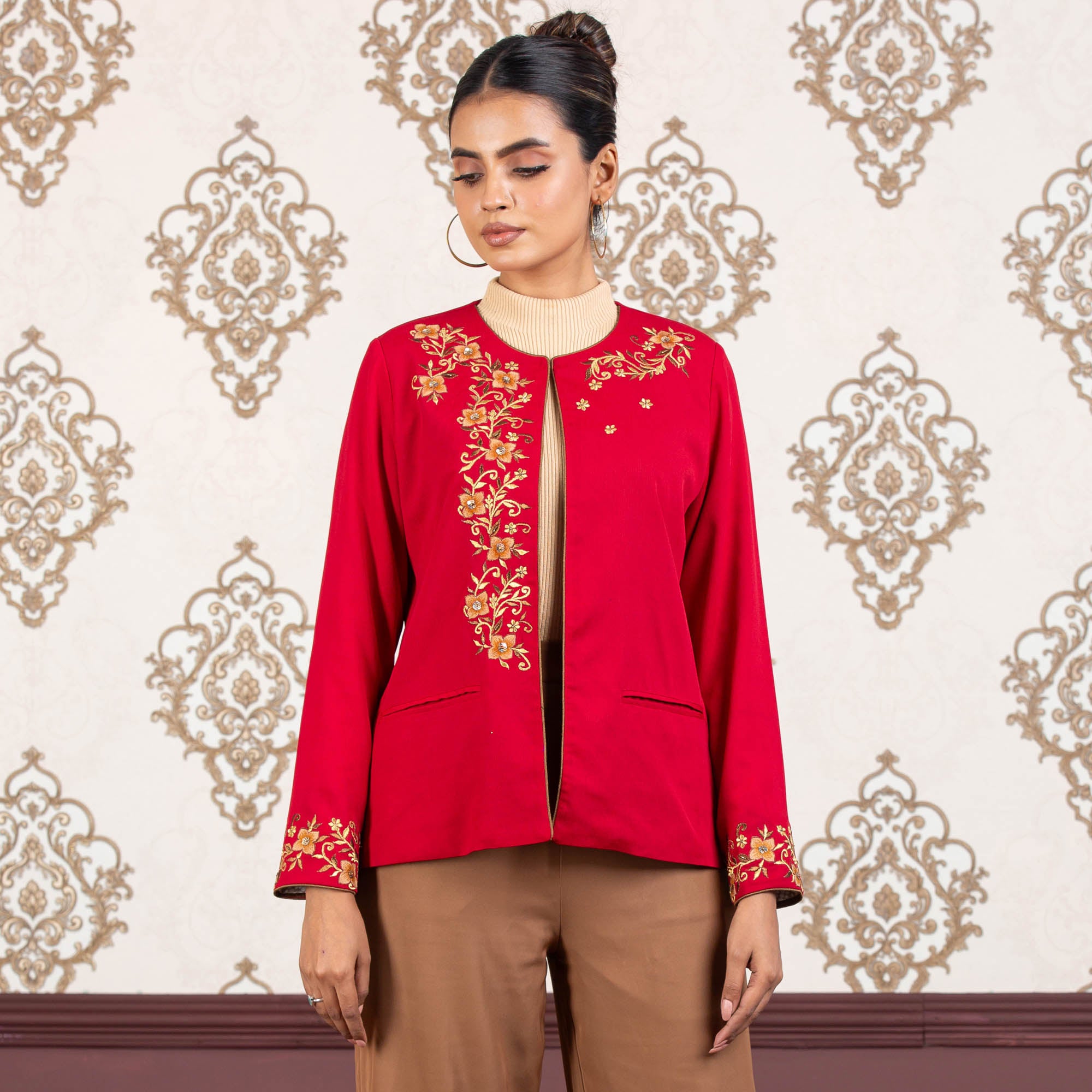 Full sleeve ethnic jacket best sale