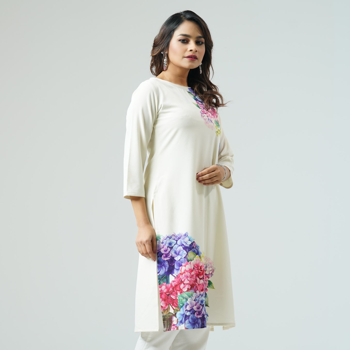 Womens Ethnic Off White Kurti