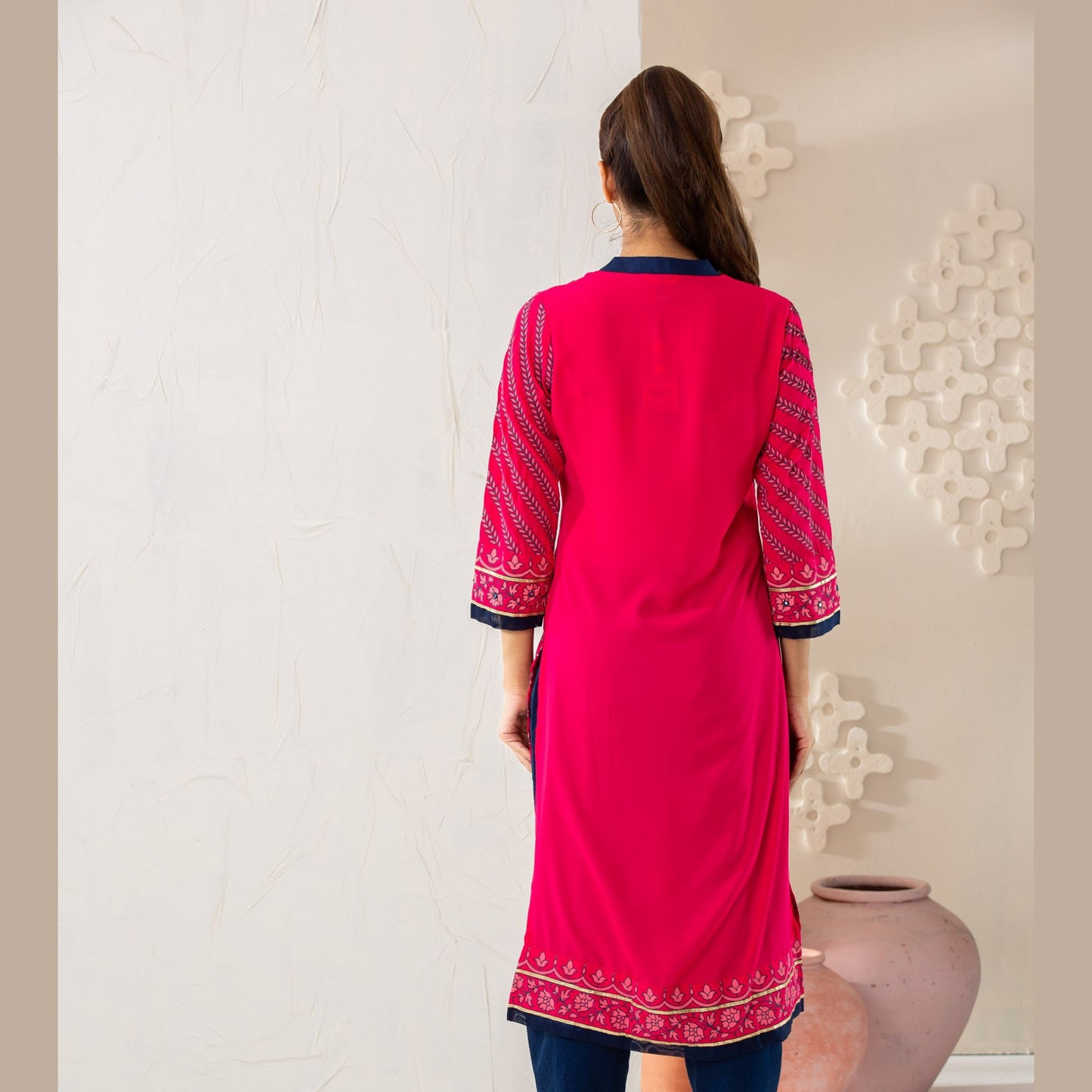 Womens Magenta Kurti