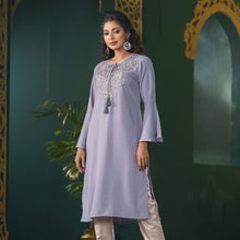 Load image into Gallery viewer, ETHNIC FUSION KURTI-GREY

