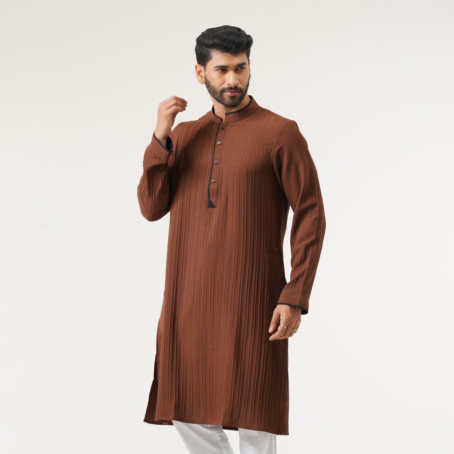 Mens Brown Basic Panjabi
