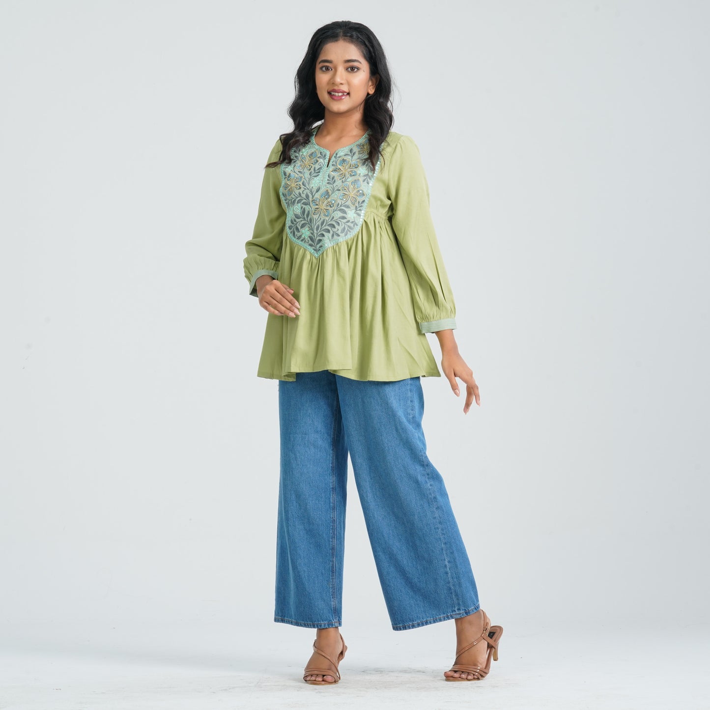 Women's Green Cotton Tunic