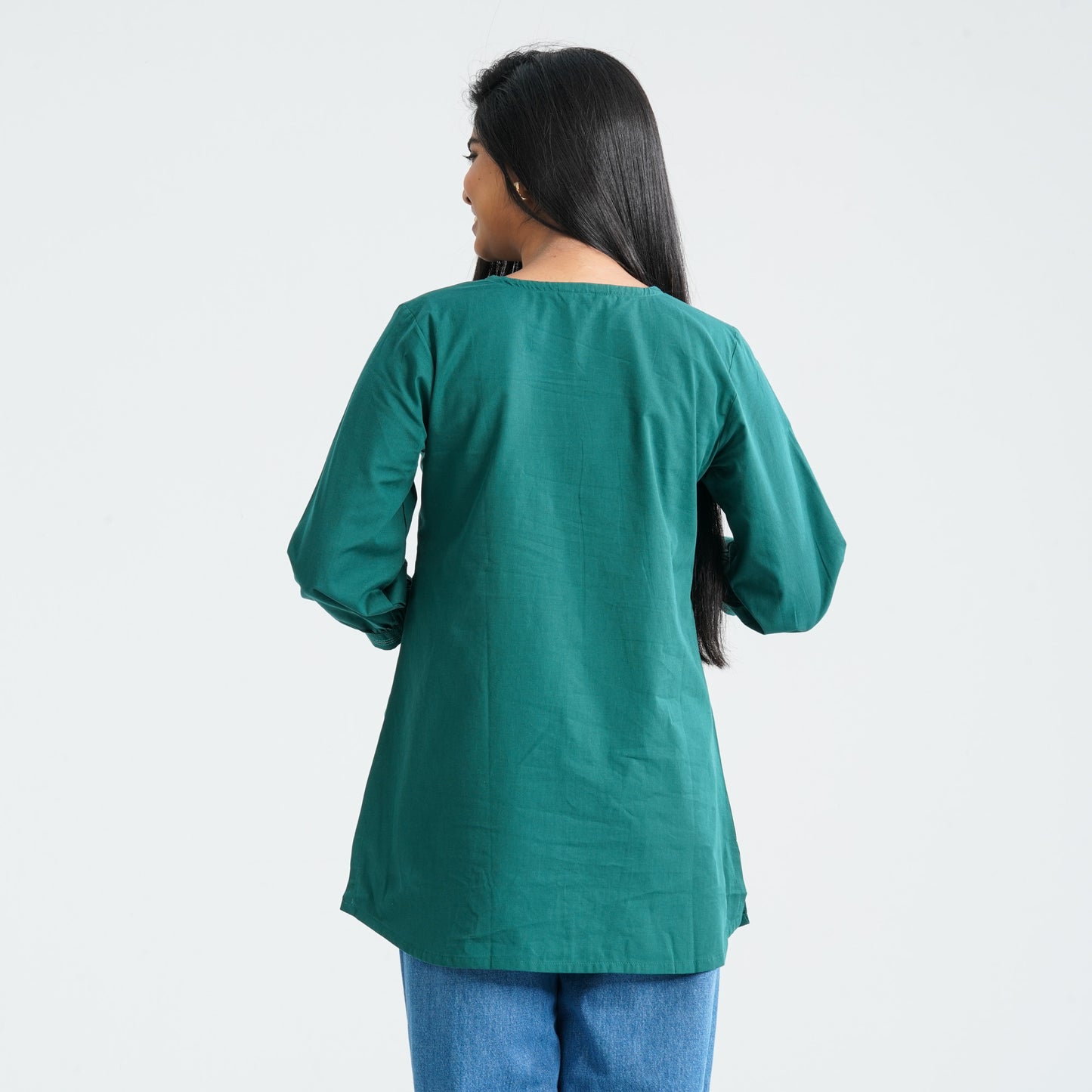 Women's Green Silk Tunic
