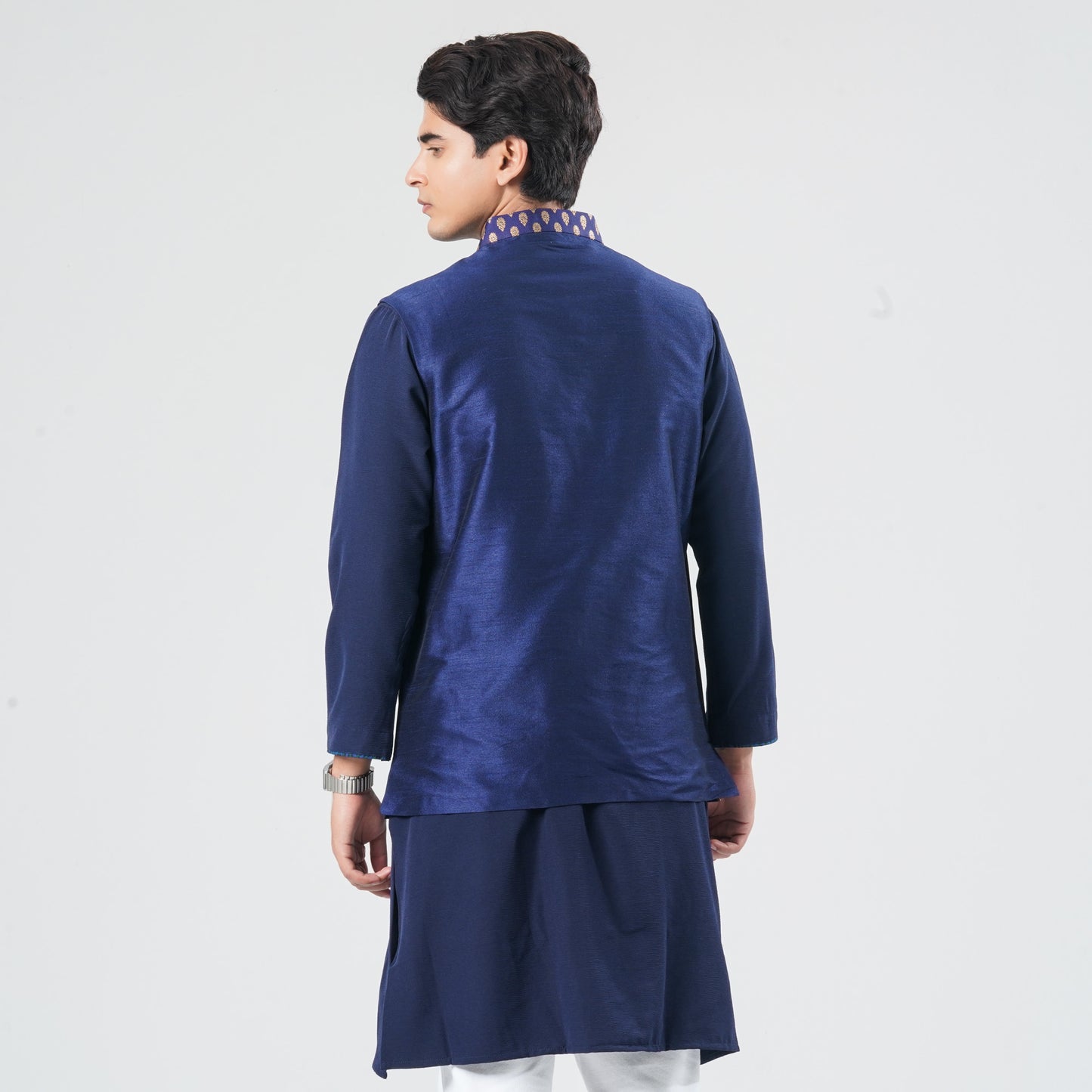 Men's Navy Jacquard Vest