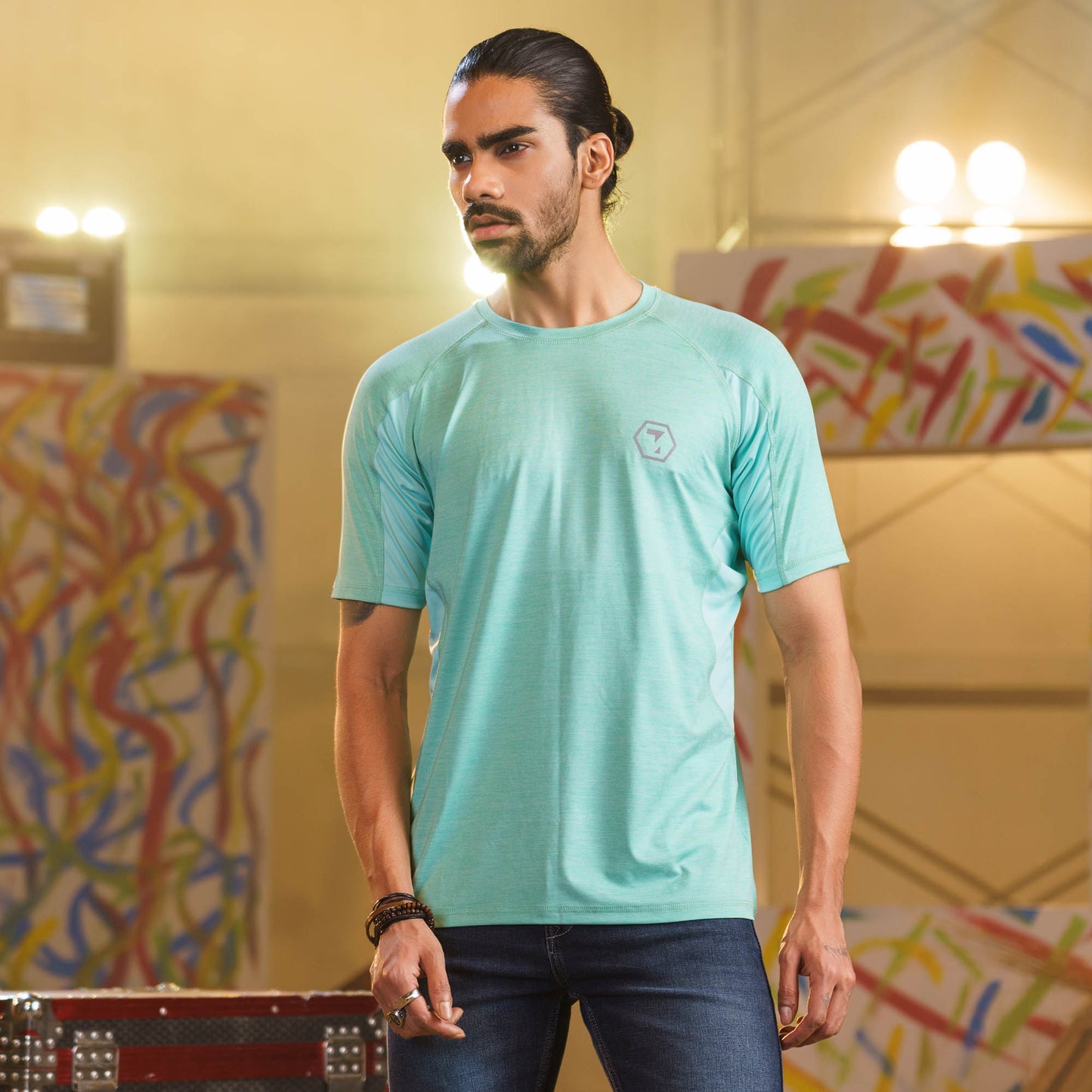 Mens T- Shirt-Mint Green
