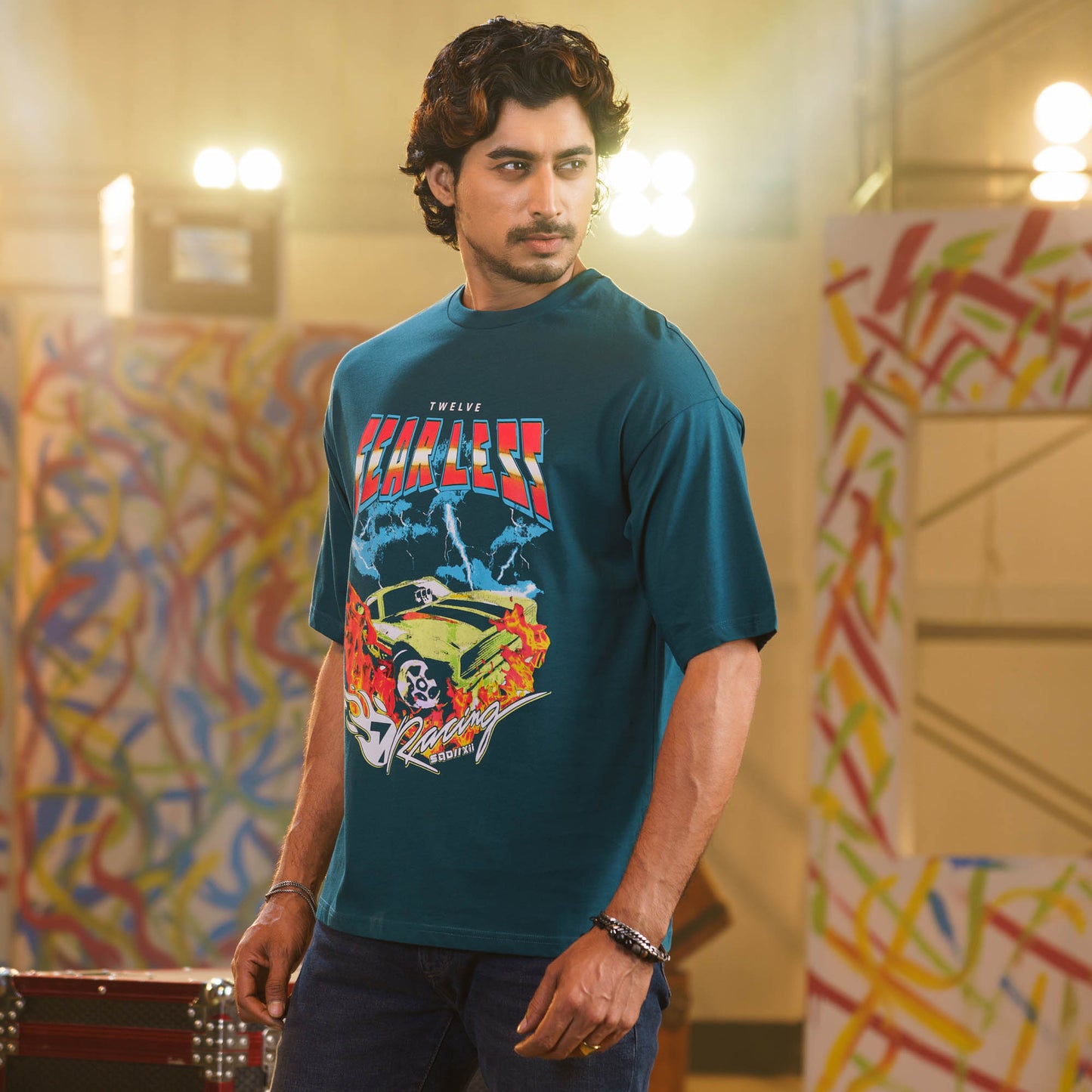 Mens Teal Green Oversize T-Shirt