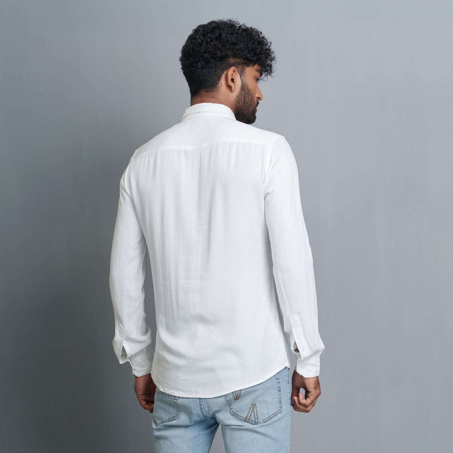 Men's White Printed Shirt