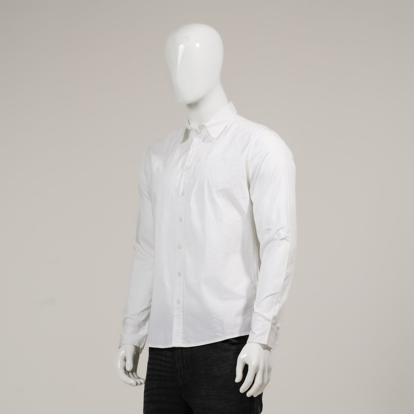 Mens White Long Sleeve Shirt
