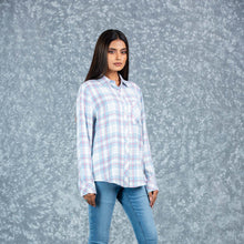 Load image into Gallery viewer, WOMENS LONG SLEEVE SHIRT-BLUE
