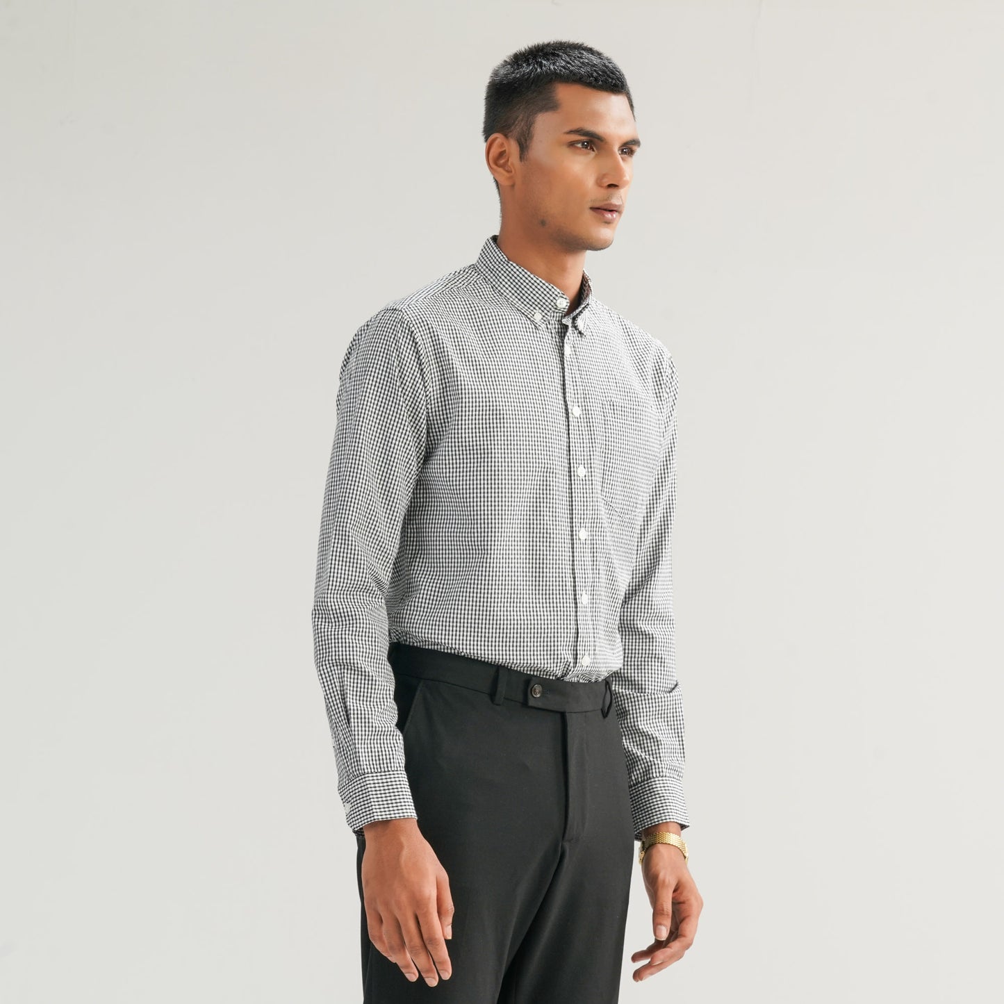 Mens Casual Black & White Shirt