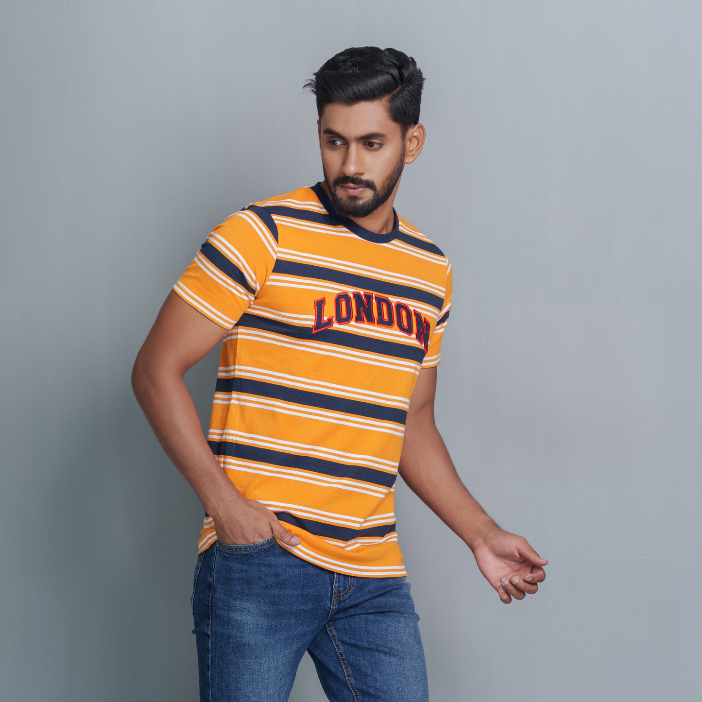 Men’s Yellow Striped T-Shirt