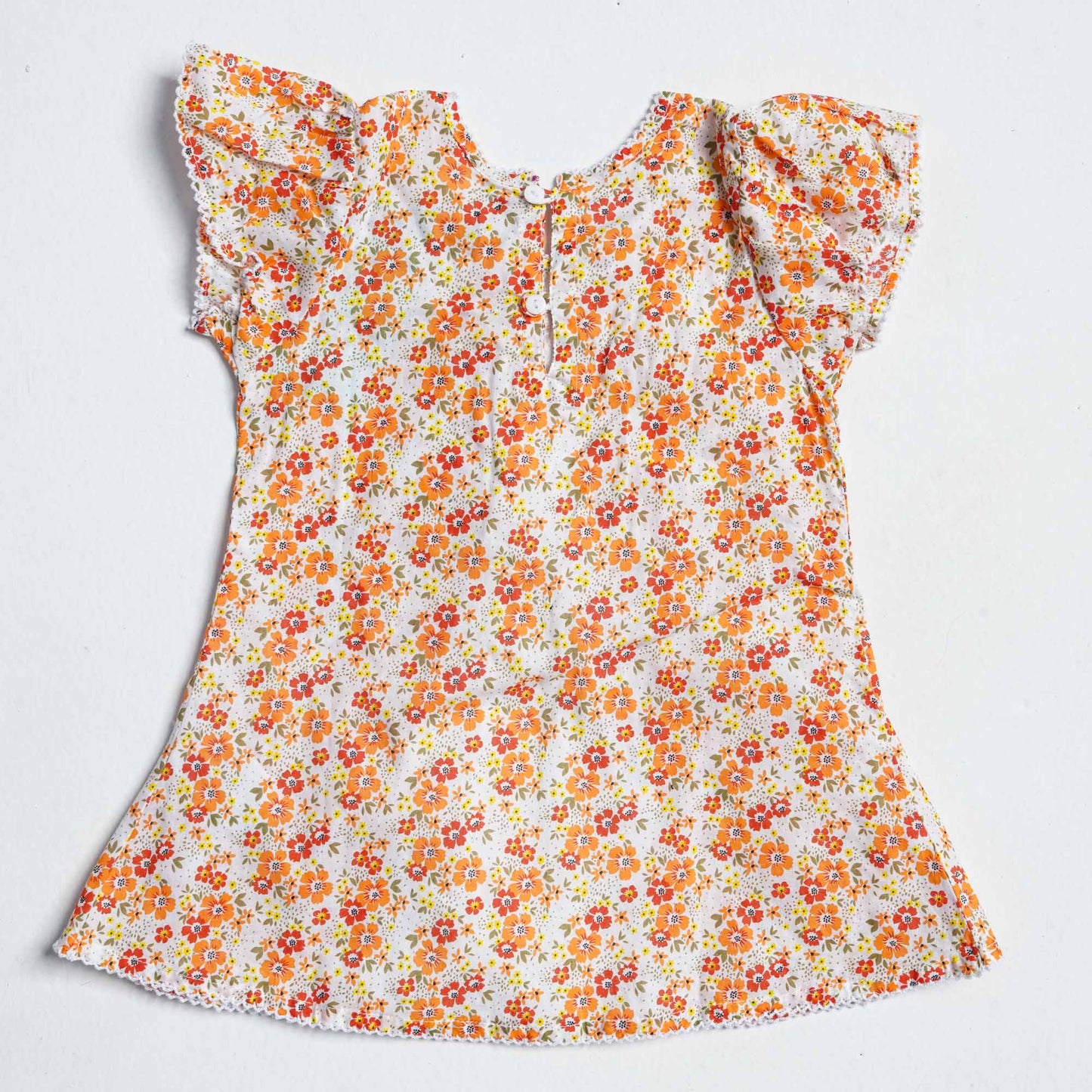 Newborn Orange Cotton Frock