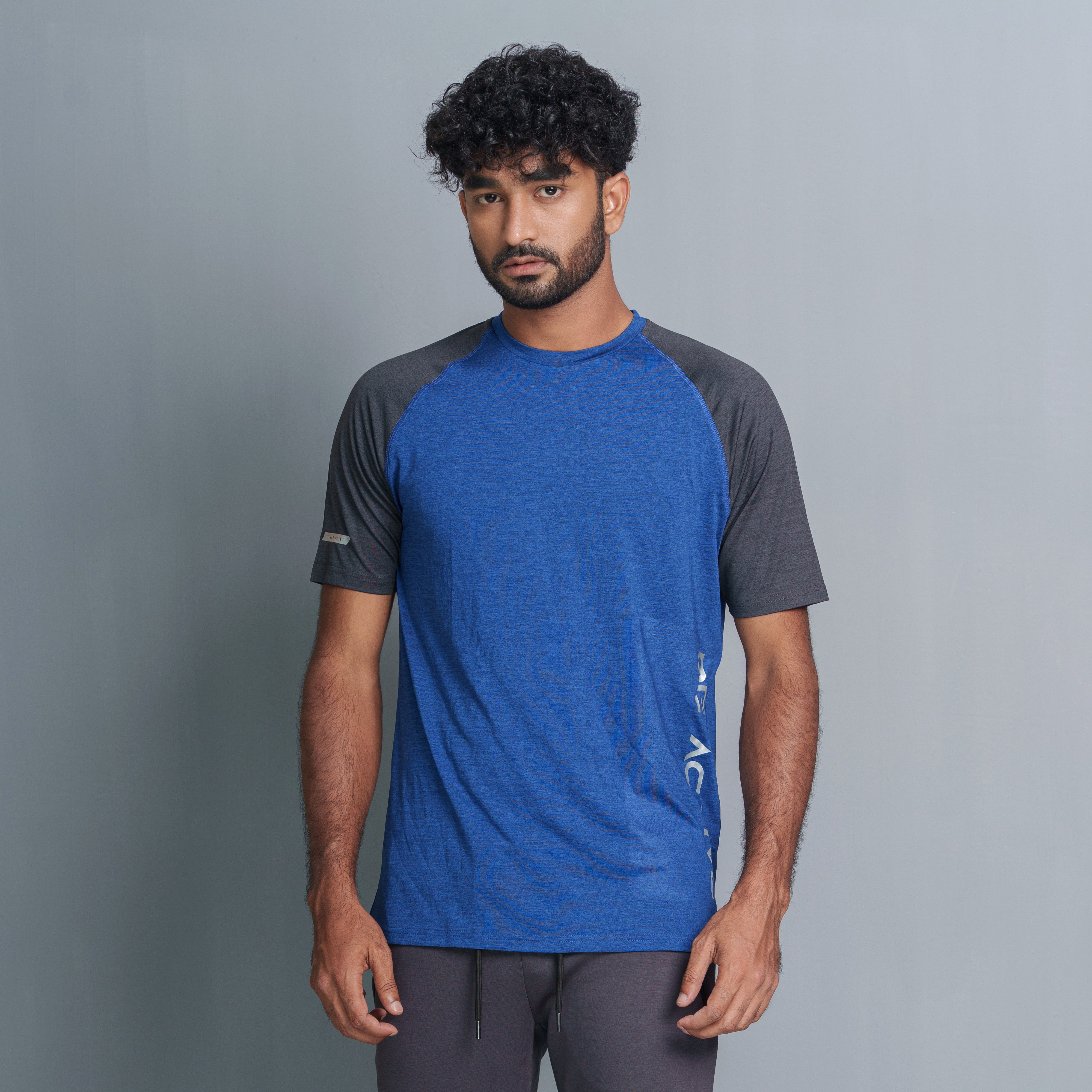 Men’s BlueBlack Activewear TShirt TwelveBd