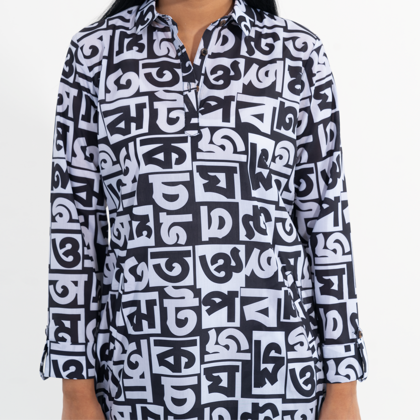 Womens White Black Tunic