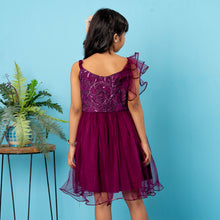 Load image into Gallery viewer, Girls Frock- Burgundy
