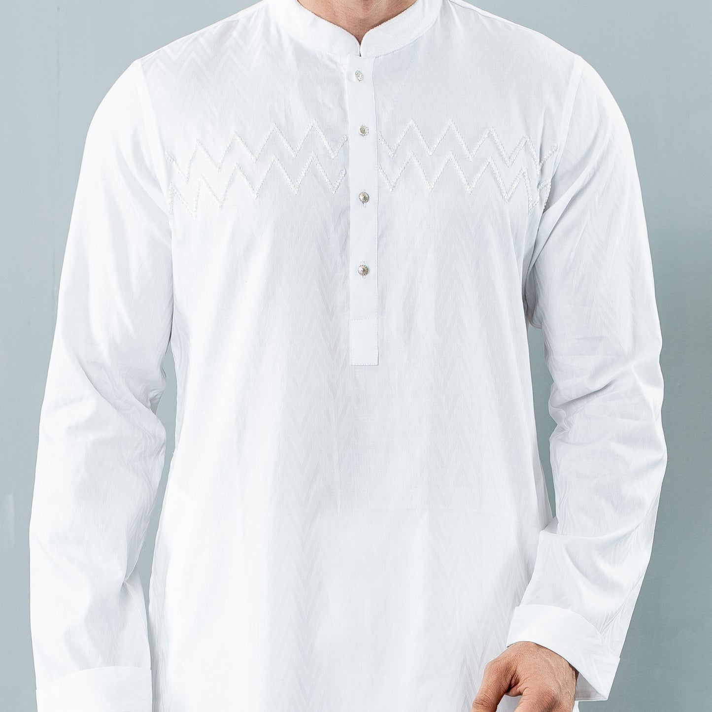 Mens Karchupi Panjabi- White